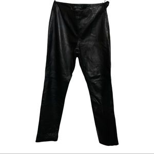 Moda International Black Leather Pants, Size 6. New without tags.